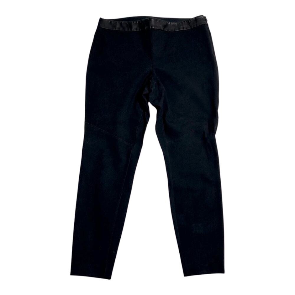 Rag & Bone Black Leather Waistband Slim Zipper Ankle Pants  Size 10